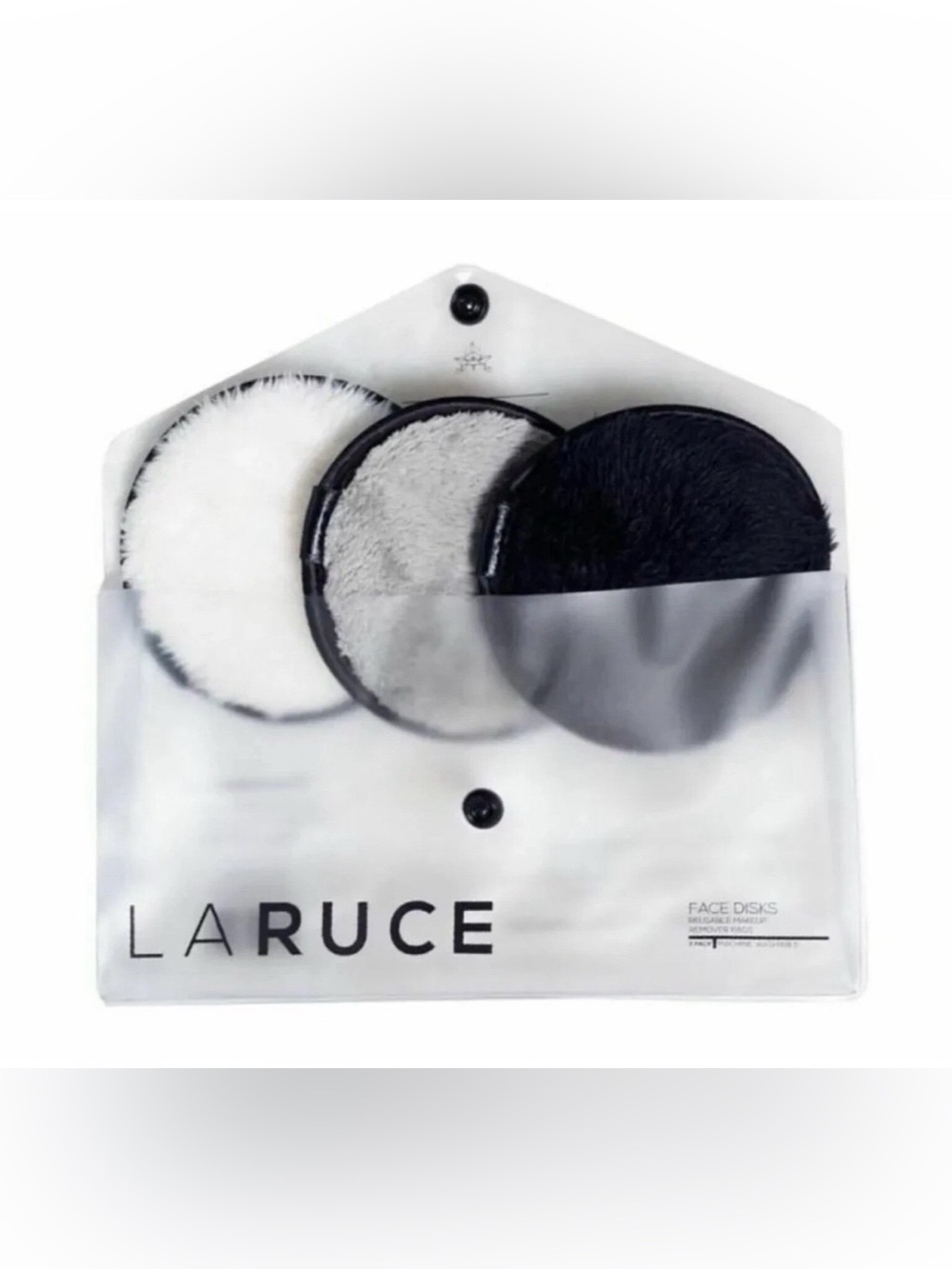 LARUCE Face Discs Pads Set of Three in WHITE, GREY & BLACK BRAND NEW BNWT